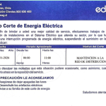 AVISO IMPORTANTE CORTE DE ENERGIA